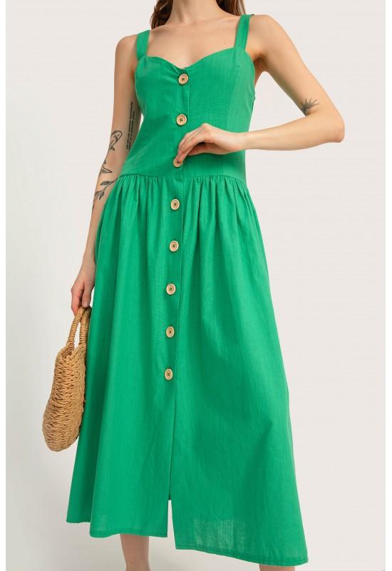 Cotton sundress with buttons for women
