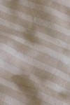 Cold beige striped sateen cotton bedding set 