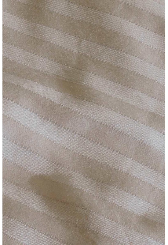 Cold beige striped sateen cotton bedding set 