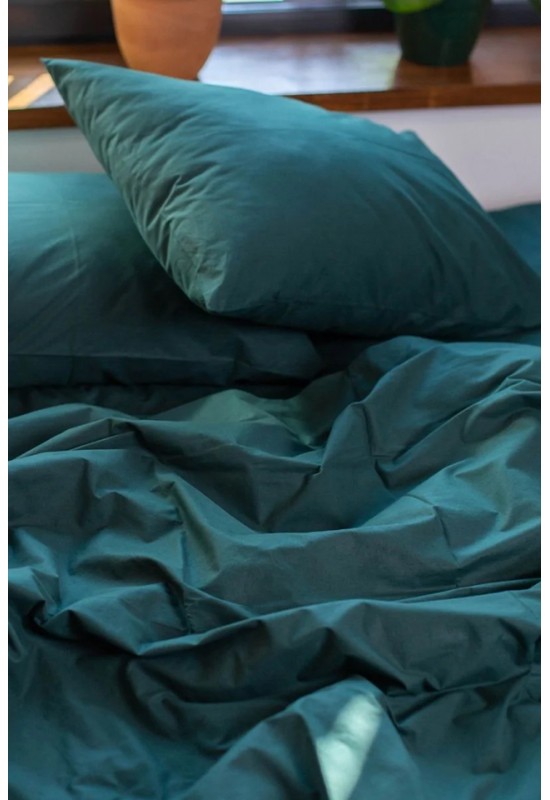 Cotton bedding set in Dark green