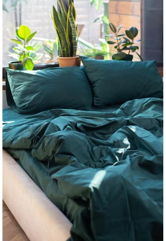 Cotton bedding set 4 pcs in Dark green