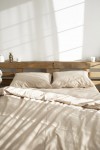 Gray beige cotton bedding set 