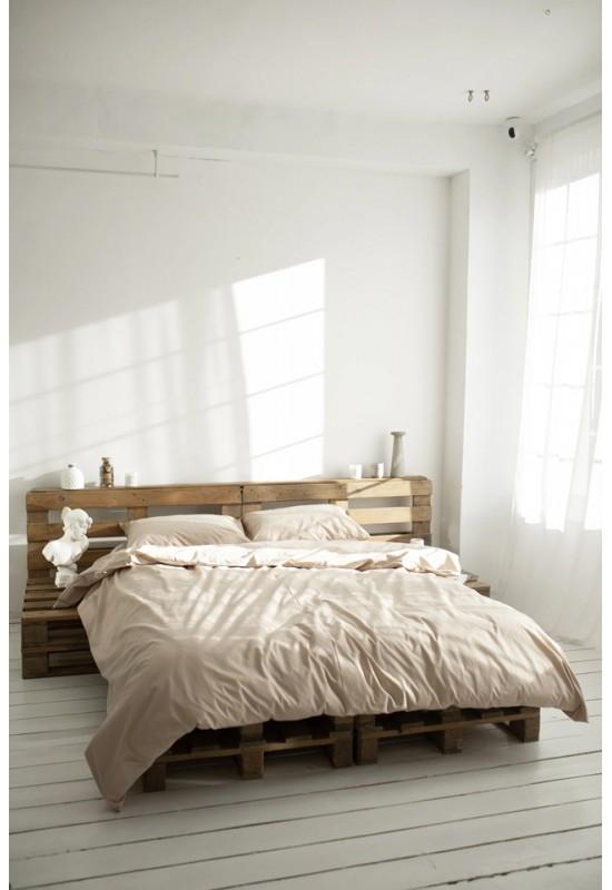 Gray beige cotton bedding set 