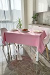 Waterproof Cotton Tablecloth in Rose Pink