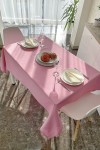 Waterproof Cotton Tablecloth in Rose Pink