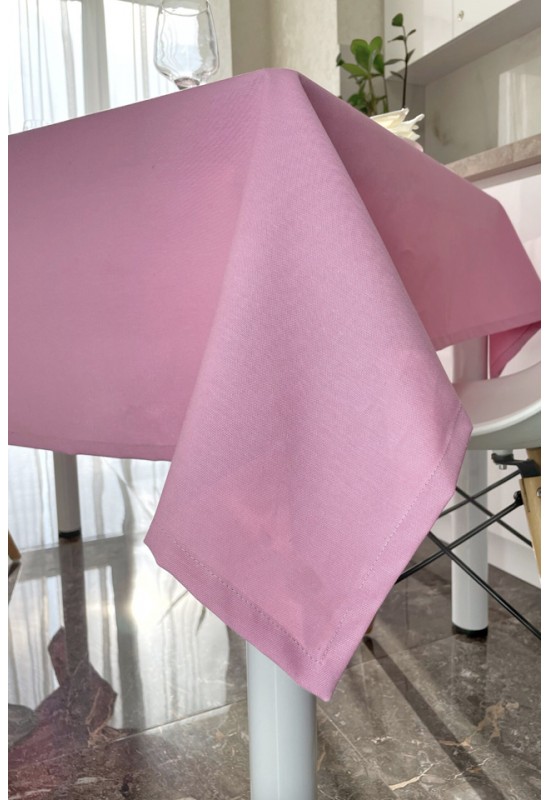 Waterproof Cotton Tablecloth in Rose Pink