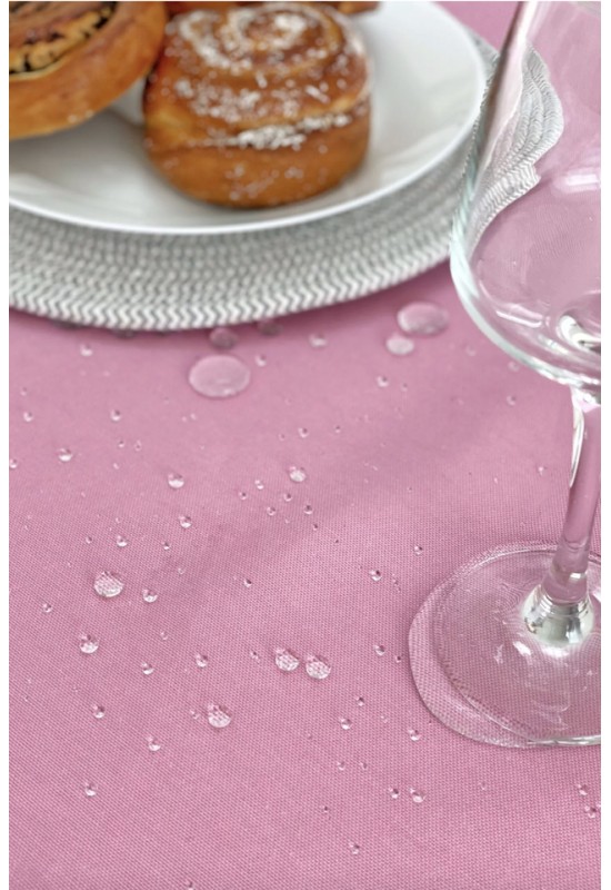 Waterproof Cotton Tablecloth in Rose Pink