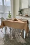 Waterproof cotton tablecloth in Light brown