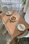 Light Brown Gold Waterproof Cotton Tablecloth 