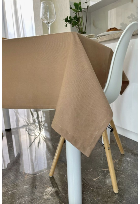 Light Brown Gold Waterproof Cotton Tablecloth 