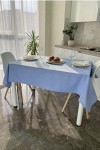 Waterproof Cotton Tablecloth in Light Sky Blue