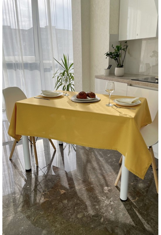 Amber Mustard Yellow Waterproof Tablecloth