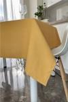 Waterproof cotton tablecloth in Mustard