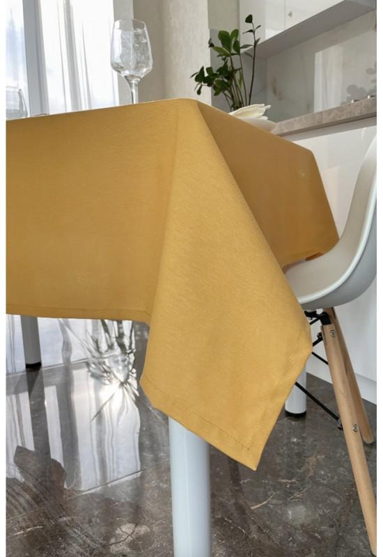 Waterproof cotton tablecloth in Mustard