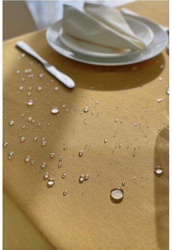 Amber Mustard Yellow Waterproof Tablecloth