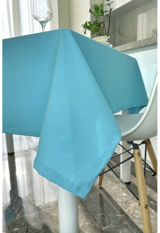 Waterproof Cotton Tablecloth in Turquoise Mint