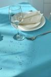 Waterproof cotton tablecloth in Turquoise