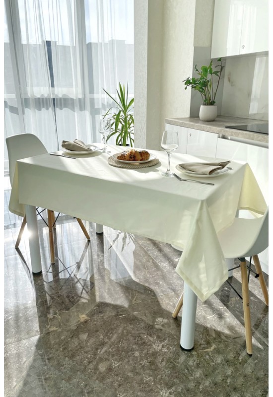 Off-White - Ivory Waterproof Cotton Tablecloth 