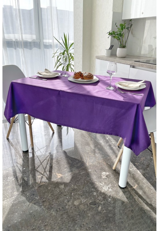 Violet - Purple Waterproof Cotton Tablecloth 