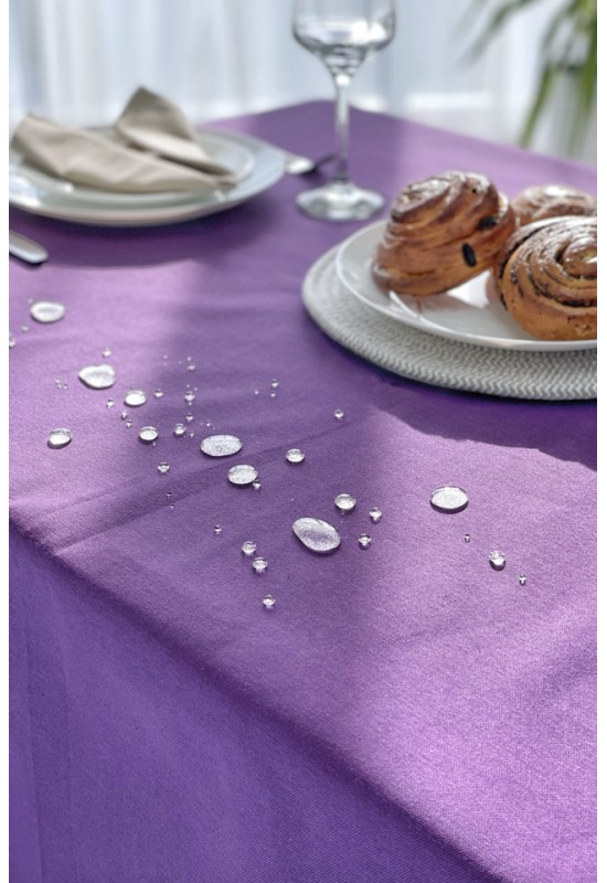 Waterproof cotton tablecloth in Violet