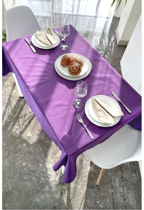 Violet - Purple Waterproof Cotton Tablecloth 