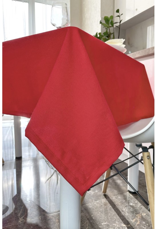 Waterproof Cotton Tablecloth in Red