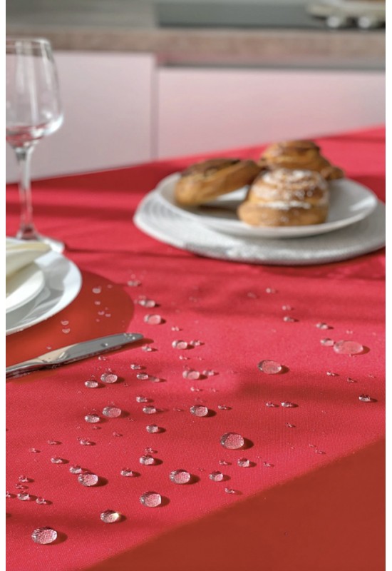 Waterproof Cotton Tablecloth in Red