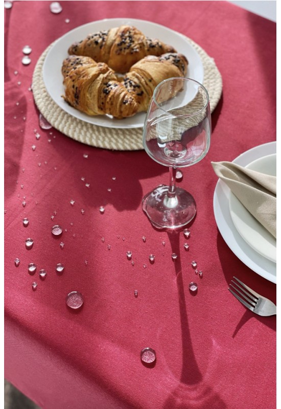 Waterproof cotton tablecloth in Red wine