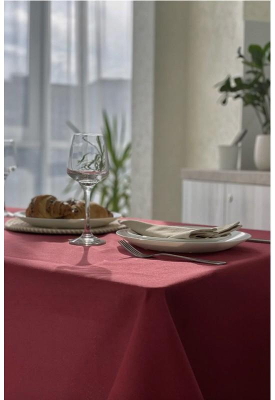 Waterproof cotton tablecloth in Red wine