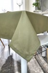 Moss Olive Green Waterproof Cotton Tablecloth