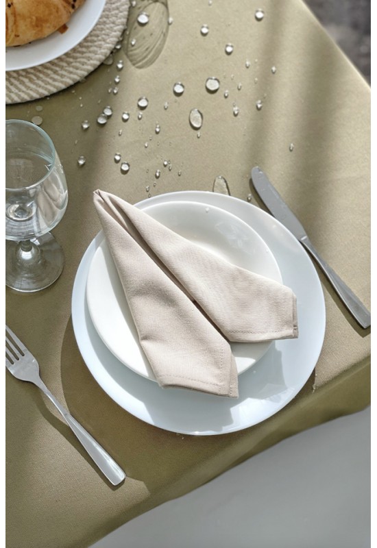 Moss Olive Green Waterproof Cotton Tablecloth