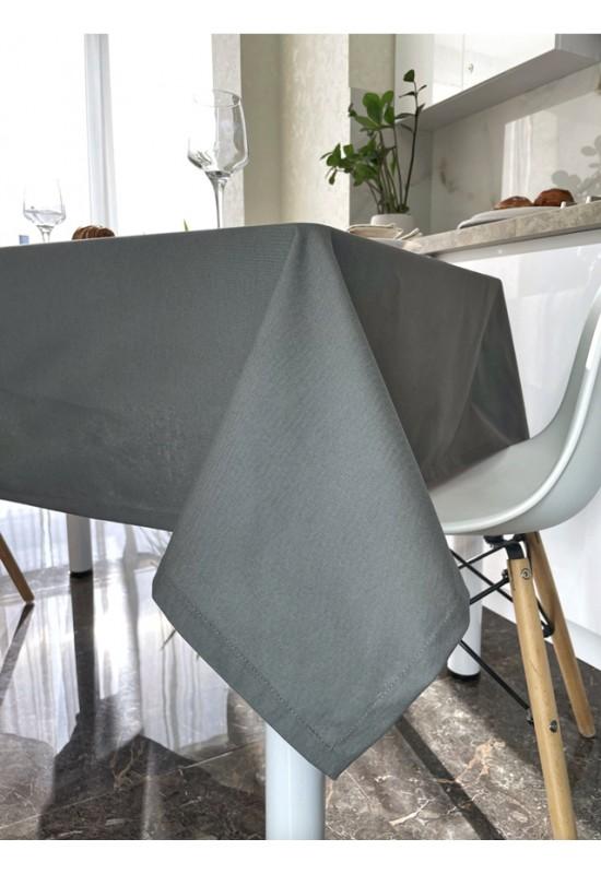Waterproof Cotton Tablecloth in Dark Gray | Charcoal