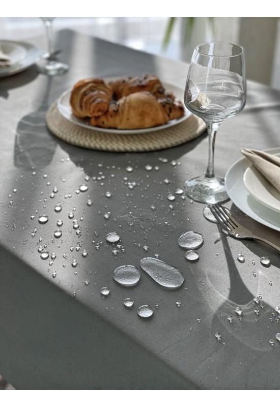 Waterproof Cotton Tablecloth in Dark Gray | Charcoal