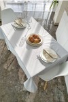 Light Gray Waterproof Cotton Tablecloth 