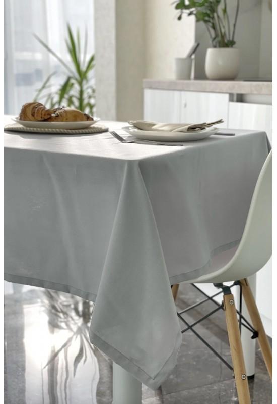 Waterproof cotton tablecloth in Light gray