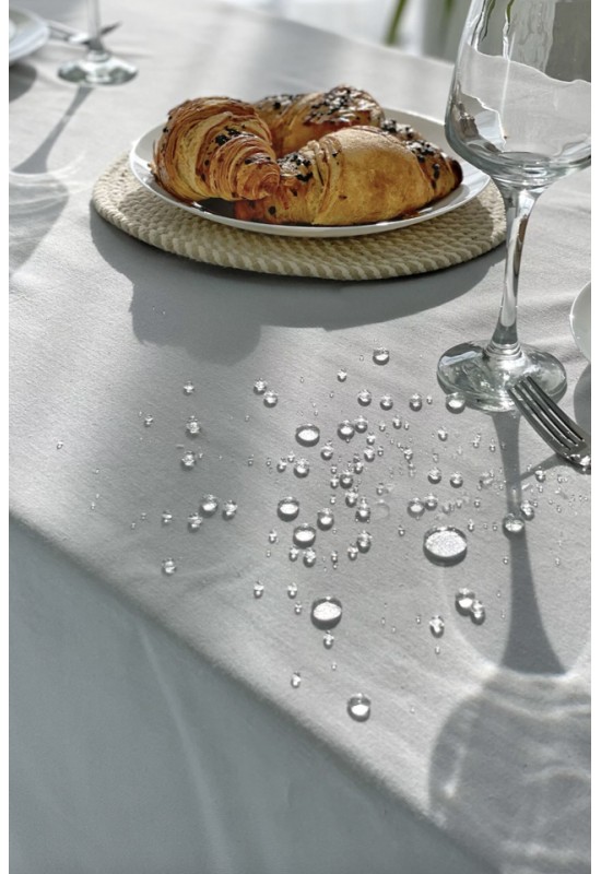 Light Gray Waterproof Cotton Tablecloth 