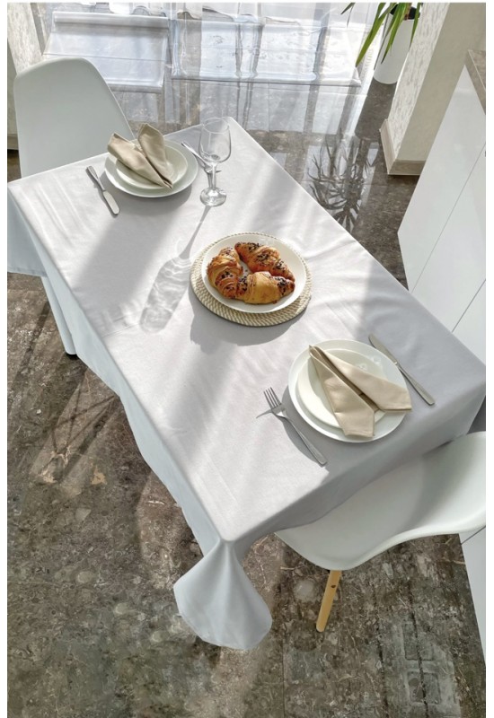 Light Gray Waterproof Cotton Tablecloth 