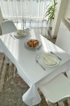 Waterproof Cotton Tablecloth in White