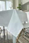 Waterproof Cotton Tablecloth in White