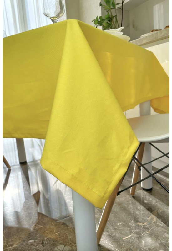 Waterproof Cotton Tablecloth in Yellow 