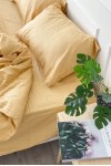 Pale yellow striped sateen cotton bedding set 