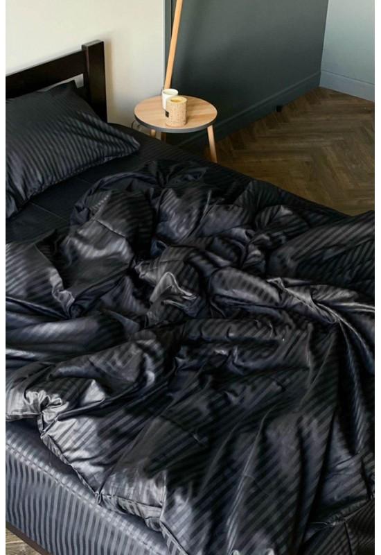 Cotton sateen bedding set 4 pcs in Black