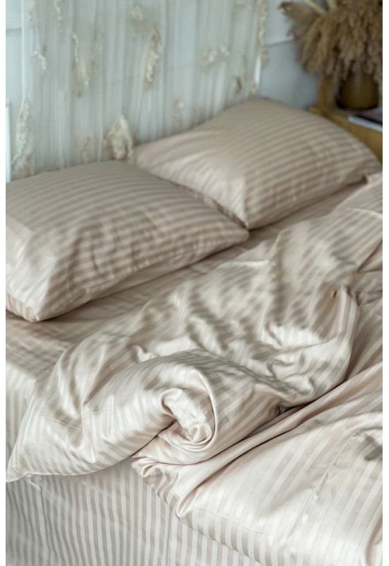 Cotton sateen bedding set 4 pcs in Ecru