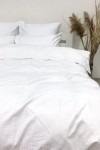 Sateen cotton bedding set in white Various sizes