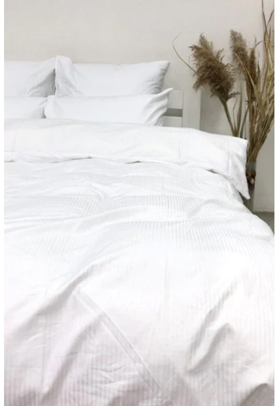 Sateen cotton bedding set in white Various sizes