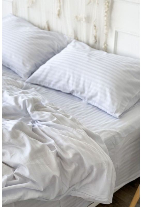 Sateen cotton bedding set in white Various sizes