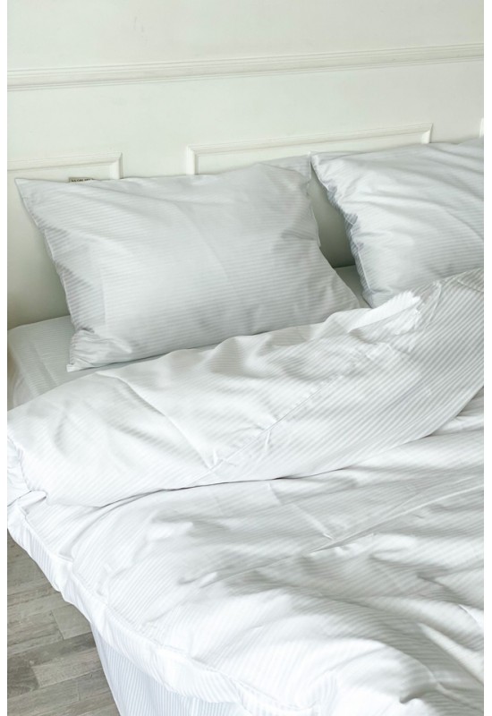 Sateen cotton bedding set in white Various sizes