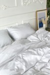 Sateen cotton bedding set in white Various sizes