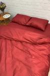 Cotton sateen bedding set 4 pcs in Red wine