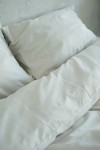 Off-white(ivory) striped sateen cotton bedding set